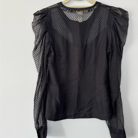 H&M Lace Polka Dot Sheer Top – Size 4, Puffed Sleeves - Picture 14 of 16